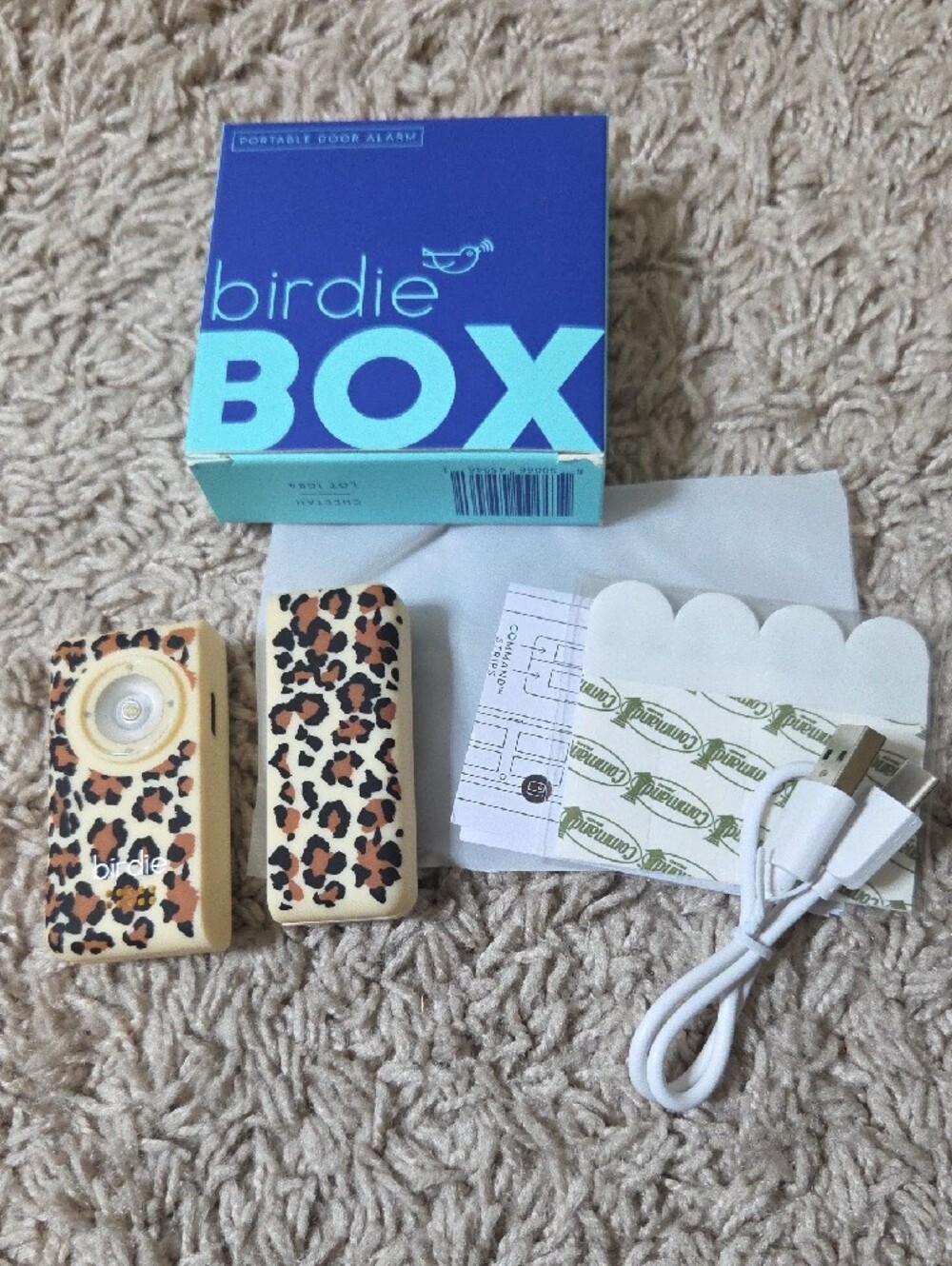 NIB Birdie Portable Door Alarm, Cheetah Style